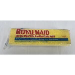 Royal Maid Sponge Mop With Scrubber Strip Refill Replacement Yellow New